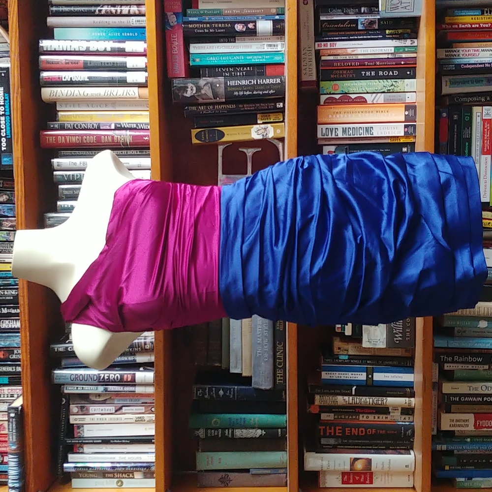 EXPRESS Colorblock One-Shoulder Dress